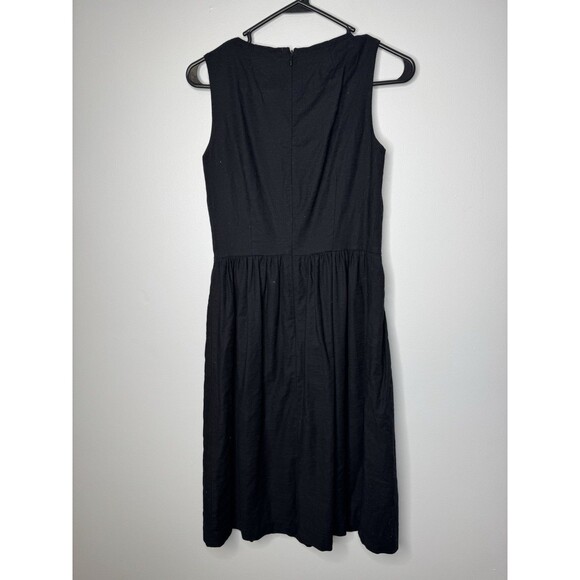 Boden A-line Dress Women's Casual  Black 100% Cotton Size 4 Long Tall - Picture 3 of 3